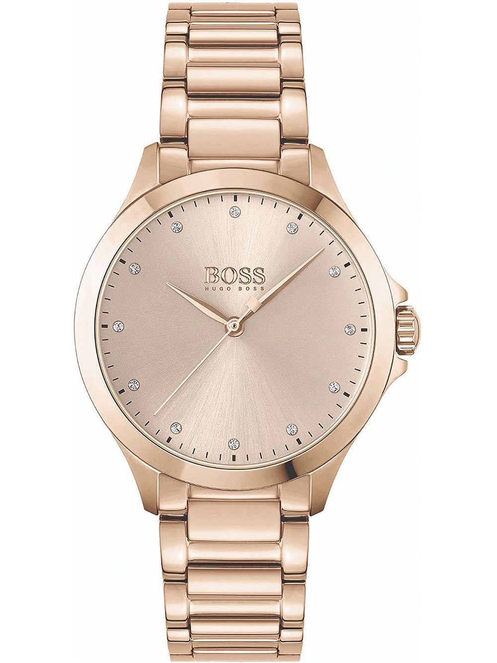 7613272416429 - Hugo Boss Womens 1502540 Signature Rose Gold-Tone Stainless Steel Watch