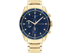 7613272425797 - Multifunktionsuhr TOMMY HILFIGER PARKER 1791834 Armbanduhren goldfarben Herren Hochzeitsmode Quarzuhr Armbanduhr Herrenuhr Datum 1224-Std-Anzeige analog