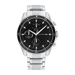 7613272425803 - Multifunktionsuhr TOMMY HILFIGER PARKER 1791835 Armbanduhren silberfarben Herren Hochzeitsmode Quarzuhr Armbanduhr Herrenuhr Datum 1224-Std-Anzeige analog