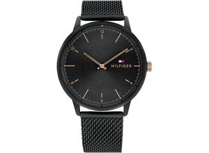 7613272425902 - Quarzuhr TOMMY HILFIGER Casual 1791845 Armbanduhren schwarz Herren Armbanduhr Herrenuhr analog Edelstahlarmband