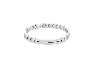 7613272426961 - Armband TOMMY HILFIGER Schmuck Edelstahl Armschmuck Gliederkette DRESSED Armbänder Gr Edelstahl bunt (edelstahlfarben weiß blau rot) Herren Hochzeitsmode