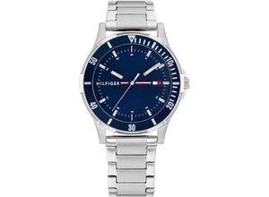 7613272427630 - Quarzuhr TOMMY HILFIGER BOYS 1720018 Armbanduhren silberfarben Kinder Kinderuhren Kinderuhr Armbanduhr Lernuhr Jungen Schulanfang Geschenkidee