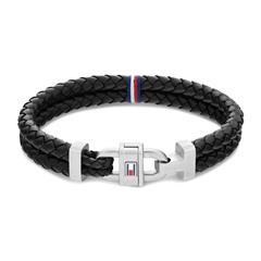 7613272458368 - Armband TOMMY HILFIGER Schmuck Edelstahl Armschmuck Lederarmband Armbänder Gr Leder-Edelstahl grau (schwarz edelstahlfarben) Herren Hochzeitsmode