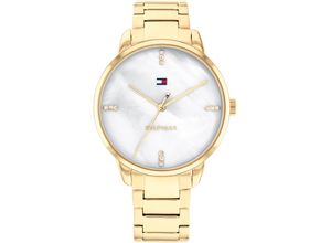 7613272485739 - Quarzuhr TOMMY HILFIGER DRESS 1782546 Armbanduhren goldfarben Damen Quarzuhren Armbanduhr Damenuhr Perlmutt-Zifferblatt Glaskristalle analog