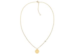 7613272487368 - Kette mit Anhänger TOMMY HILFIGER Schmuck Edelstahl Halsschmuck Ankerkette Halsketten Gr Edelstahl Länge 51 cm Breite 2 mm gelb (gelbgoldfarben kristallweiß) Damen Ketten mit Anhänger