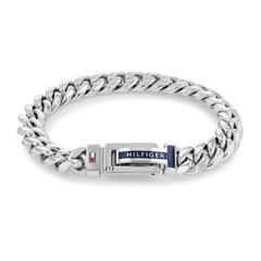 7613272487535 - Armband TOMMY HILFIGER Schmuck Edelstahl Armschmuck Panzerkette Armbänder Gr Edelstahl weiß (edelstahlfarben blau rot weiß) Herren Hochzeitsmode