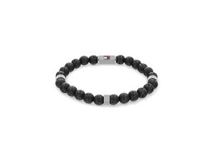 7613272487559 - Armband TOMMY HILFIGER Schmuck Edelstahl Armschmuck Armbänder Gr Edelstahl schwarz (edelstahlfarben blau rot weiß schwarz schwarz) Herren Hochzeitsmode mit Lavastein oder Sodalith