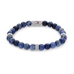 7613272487566 - Armband TOMMY HILFIGER Schmuck Edelstahl Armschmuck Armbänder Gr Edelstahl blau (edelstahlfarben blau rot weiß blau) Herren Hochzeitsmode mit Lavastein oder Sodalith