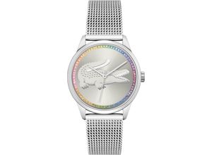 7613272489966 - Quarzuhr LACOSTE LADYCROC 2001259 Armbanduhren silberfarben Damen Quarzuhren Armbanduhr Damenuhr Glaskristalle