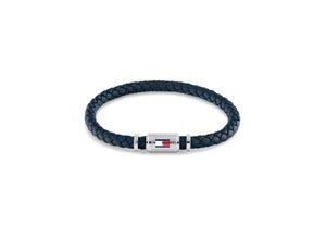 7613272492577 - Armband TOMMY HILFIGER Schmuck Edelstahl Armschmuck Lederarmband Armbänder Gr Leder-Edelstahl blau (blau edelstahlfarben) Herren Hochzeitsmode