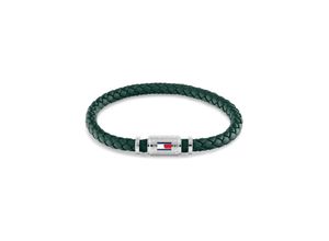 7613272492614 - Armband TOMMY HILFIGER Schmuck Edelstahl Armschmuck Lederarmband Armbänder Gr Leder-Edelstahl grün (grün edelstahlfarben) Herren Hochzeitsmode