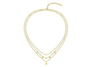 7613272494946 - Kette mit Anhänger BOSS Schmuck Edelstahl Halsschmuck Ankerkette IRIS Halsketten Gr Edelstahl Länge 46 cm Breite 1 mm goldfarben (gelbgoldfarben kristallweiß kristallweiß) Damen Ketten mit Anhänger zu Hoodie Shirt Jeans Sneaker Underwear HUGO BOSS ORANGE