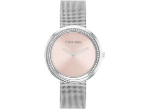 7613272497244 - Quarzuhr CALVIN KLEIN TWISTED BEZEL 25200149 Armbanduhren silberfarben Damen Quarzuhren Armbanduhr Damenuhr Mineralglas Glaskristalle