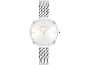 7613272497596 - Quarzuhr CALVIN KLEIN ICONIC Mesh 25200184 Armbanduhren silberfarben Damen Armbanduhr Damenuhr Mineralglas