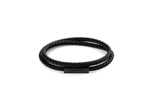 7613272500876 - Lederarmband CALVIN KLEIN Schmuck Edelstahl Armschmuck Wickelarmband Armbänder Gr Leder-Edelstahl grau (schwarz edelstahlfarben) Herren Lederarmbänder