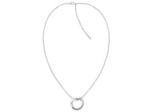 7613272501965 - Kette mit Anhänger CALVIN KLEIN Schmuck Edelstahl Halsschmuck Halskette Erbskette SCULPTURAL Halsketten Gr Edelstahl Länge 46 cm Breite 25 mm silberfarben (edelstahlfarben) Damen Ketten mit Anhänger