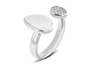 7613272502177 - Fingerring CALVIN KLEIN Schmuck Edelstahl Damenring Fingerringe Gr 52 Edelstahl 4 mm silberfarben (edelstahlfarben kristallweiß kristallweiß) Damen Fingerringe mit Glasstein