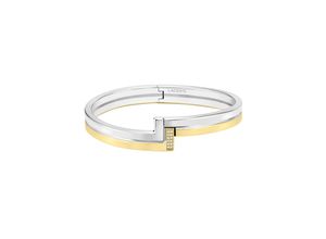 7613272506045 - Armreif LACOSTE Schmuck Edelstahl Armschmuck IMPRESSION Armbänder Gr Edelstahl goldfarben (edelstahlfarben gelbgoldfarben kristallweiß) Damen mit oder ohne Glasstein