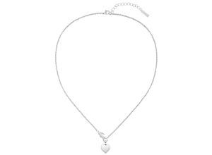 7613272509077 - Kette mit Anhänger LACOSTE Schmuck Edelstahl Halsschmuck Halskette Erbskette LOVE MY CROC Halsketten Gr Edelstahl Länge 51 cm silberfarben (edelstahlfarben) Damen Ketten mit Anhänger