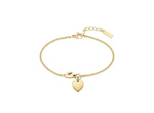 7613272509114 - Armband LACOSTE Schmuck Edelstahl Erbskette LOVE MY CROC Armbänder Gr Edelstahl gelb (gelbgoldfarben) Damen Trachtenmode