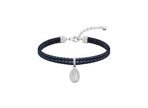 7613272509503 - Armband LACOSTE Schmuck Edelstahl Armschmuck Lederarmband SNEAK Armbänder Gr Leder-Edelstahl blau (blau edelstahlfarben) Damen Armbänder Silber