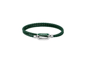 7613272510141 - Armband LACOSTE Schmuck Edelstahl Armschmuck Lederarmband STARBOARD Armbänder Gr Leder-Edelstahl grün (grün edelstahlfarben) Herren Hochzeitsmode