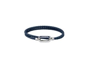 7613272510158 - Armband LACOSTE Schmuck Edelstahl Armschmuck Lederarmband STARBOARD Armbänder Gr Leder-Edelstahl blau (blau edelstahlfarben) Herren Hochzeitsmode