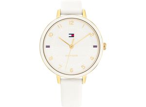 7613272519847 - Quarzuhr TOMMY HILFIGER SPORT 1782582 Armbanduhren weiß Damen Armbanduhr Damenuhr analog Lederarmband