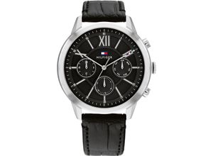 7613272520157 - Multifunktionsuhr TOMMY HILFIGER DRESS 1710527 Armbanduhren schwarz Herren Hochzeitsmode Quarzuhr Armbanduhr Herrenuhr Datum 1224-Std-Anzeige analog