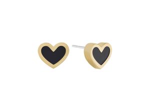 7613272521109 - Paar Ohrstecker TOMMY HILFIGER Schmuck Edelstahl Ohrschmuck Ohrringe ENEMAL HEARTS Gr Edelstahl goldfarben (goldfarben schwarz) Damen Ohrstecker