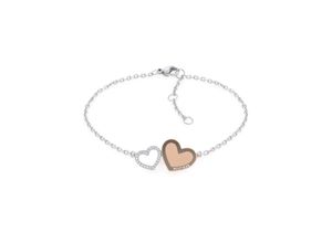 7613272521130 - Armband TOMMY HILFIGER Schmuck Edelstahl Armschmuck Ankerkette ENAMEL HEARTS Armbänder Gr Edelstahl rosegold (roségoldfarben edelstahlfarben kristallweiß kristallweiß) Damen Trachtenmode mit Glasstein