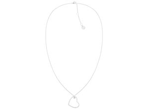 7613272521284 - Kette mit Anhänger TOMMY HILFIGER Schmuck Edelstahl Halsschmuck Ankerkette Halsketten Gr Edelstahl Länge 61 cm Breite 1 mm silberfarben (silberfarben transparent kristallweiß) Damen Ketten mit Anhänger