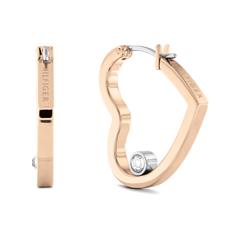 7613272521307 - Paar Creolen TOMMY HILFIGER Schmuck Edelstahl Ohrschmuck Ohrringe Ohrringe Gr Edelstahl rosegold (roségoldfarben transparent transparent) Damen Creolen mit Glasstein