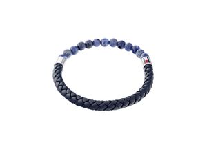 7613272521611 - Armband TOMMY HILFIGER Schmuck Edelstahl Armschmuck Lederarmband Armbänder Gr Leder-Edelstahl blau (blau edelstahlfarben) Herren Hochzeitsmode