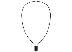 7613272521741 - Kette mit Anhänger TOMMY HILFIGER Schmuck Edelstahl Halsschmuck Venezianerkette Halsketten Gr Edelstahl Länge 61 cm Breite 24 mm schwarz Herren Ketten mit Anhänger