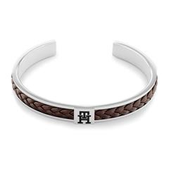 7613272521758 - Armreif TOMMY HILFIGER Schmuck Edelstahl Armschmuck Armreif Armbänder Gr Leder-Edelstahl silberfarben (braun edelstahlfarben) Herren Hochzeitsmode