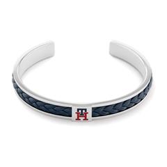 7613272521765 - Armreif TOMMY HILFIGER Schmuck Edelstahl Armschmuck Armreif Armbänder Gr Leder-Edelstahl blau (blau edelstahlfarben) Herren Hochzeitsmode