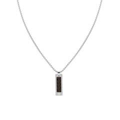 7613272521789 - Kette mit Anhänger TOMMY HILFIGER Schmuck Edelstahl Halsschmuck Venezianerkette Halsketten Gr Edelstahl-Leder Länge 61 cm Breite 25 mm braun (silberfarben braun) Herren Ketten mit Anhänger