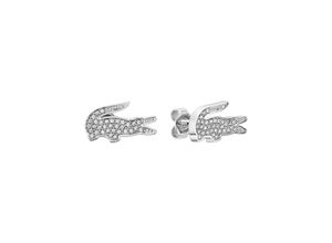 7613272522359 - Paar Ohrstecker LACOSTE Schmuck Edelstahl Ohrrschmuck Ohrringe CROCODILE Gr Edelstahl silberfarben (edelstahlfarben transparent) Damen Ohrstecker mit Glasstein