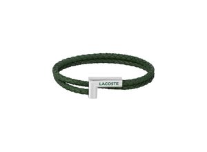 7613272522441 - Armband LACOSTE Schmuck Edelstahl Armschmuck Lederarmband SWARM Armbänder Gr Leder-Edelstahl grün (grün edelstahlfarben) Herren Hochzeitsmode