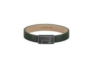 7613272522816 - Armband LACOSTE Schmuck Edelstahl Armschmuck Lederarmband TRAVELER Armbänder Gr Leder-Edelstahl grün (grün grau) Herren Hochzeitsmode