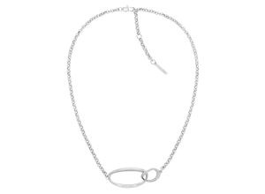 7613272523851 - Kette mit Anhänger CALVIN KLEIN Schmuck Edelstahl Halsschmuck Halskette Erbskette SCULPTURAL Halsketten Gr Edelstahl Länge 46 cm Breite 35 mm silberfarben (edelstahlfarben) Damen Ketten mit Anhänger