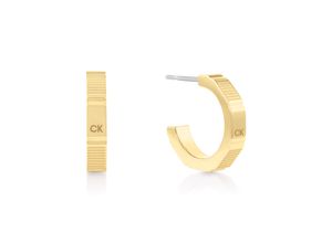 7613272524056 - Paar Creolen CALVIN KLEIN Schmuck Edelstahl Ohrschmuck Damenohrringe SHAPES Ohrringe Gr Edelstahl gelb (gelbgoldfarben) Damen Creolen