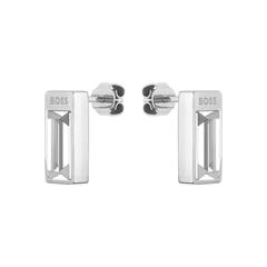 7613272528153 - Paar Ohrstecker BOSS Schmuck Edelstahl Ohrschmuck Ohrringe CLIA Gr Edelstahl silberfarben (edelstahlfarben kristallweiß) Damen Ohrstecker mit Glasstein