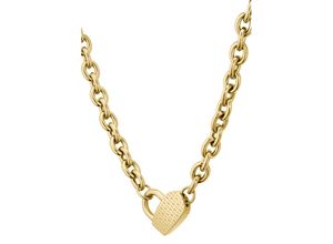 7613272528351 - Kette ohne Anhänger BOSS Schmuck Edelstahl Halsschmuck Ankerkette DINYA Halsketten Gr Edelstahl Länge 43 cm Breite 7 mm goldfarben (gelbgoldfarben) Damen