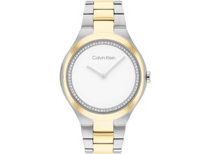 7613272543781 - Quarzuhr CALVIN KLEIN TIMELESS 25200366 Armbanduhren goldfarben (silberfarben goldfarben) Damen Quarzuhren Armbanduhr Damenuhr Mineralglas Glaskristalle bicolor