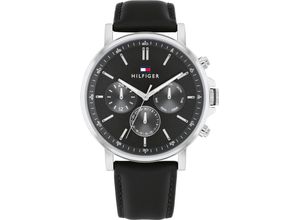 7613272544573 - Multifunktionsuhr TOMMY HILFIGER 1710586 Armbanduhren schwarz Herren Hochzeitsmode Quarzuhr Armbanduhr Herrenuhr Datum 1224-Std-Anzeige analog