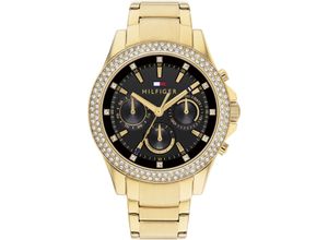 7613272544719 - Multifunktionsuhr TOMMY HILFIGER SPORT 1782676 Armbanduhren goldfarben Damen Quarzuhren Quarzuhr Armbanduhr Damen Datum Glaskristalle 1224-Std-Anzeige