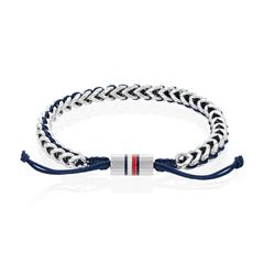 7613272545044 - Armband TOMMY HILFIGER Schmuck Edelstahl Armschmuck Nylonarmband Armbänder Gr Edelstahl-Nylon blau (edelstahlfarben blau) Herren Hochzeitsmode