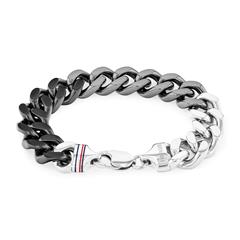 7613272545075 - Armkette TOMMY HILFIGER CHAIN LINKS 2790514 Armbänder Gr Edelstahl schwarz (edelstahlfarben grau schwarz) Herren Armketten mit Emaille